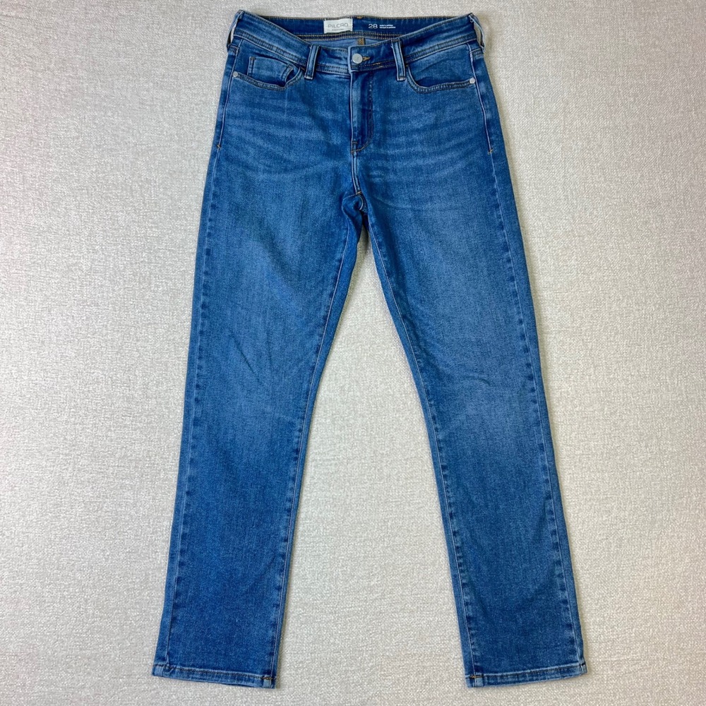 Anthropologie Pilcro Letter Press Size 28 Slim Boyfriend Jeans Medium Wash Blue